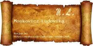 Moskovicz Ludovika névjegykártya